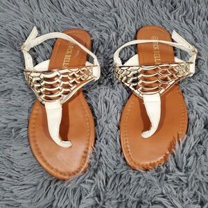 RCK Bella White and Gold Women's Sandals size 5 1/2